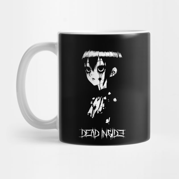 Dead Inside Girl Black and White Art by DeathAnarchy